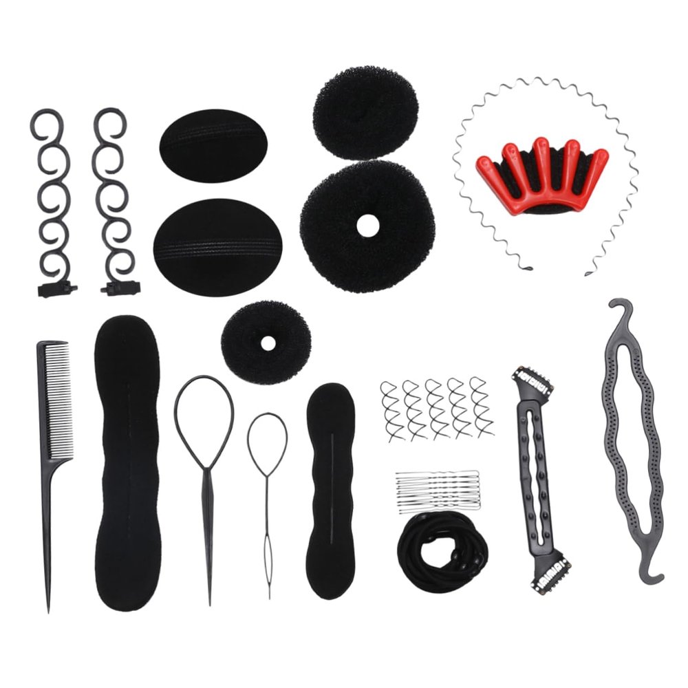 42pcs Hair Styling Tools Durable and Lightweight Accessories for Women Easy Hair Braiding Tools for Creative Hairstyles Black