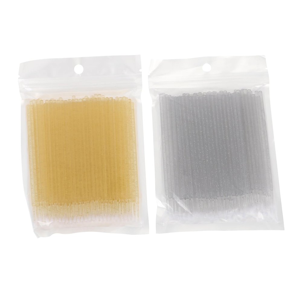 Beaupretty 200pcs Disposable Eyelash Cleaning Rods for Makeup Application and Removal Swabs for Eyelash Extensions and Tattooing Includes Yellow