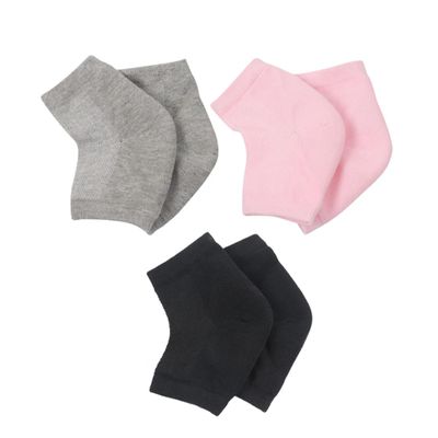 SAFIGLE 3pairs Moisturizing Gel Socks for Men Women Elastic Ankle Socks Cracking Heel Grey