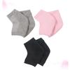 SAFIGLE 3pairs Moisturizing Gel Socks for Men Women Elastic Ankle Socks Cracking Heel Grey view 2
