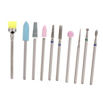 VALICLUD Nail Drill Bits Set 10pcs Tungsten Steel Polishing Heads for Manicure Compatible Electric Nail Files for Salon and Home Use