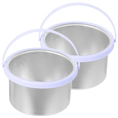 BAZEITFLOW 2pcs Wax Warmer Heater Pot for Hair Removal Depilatory Machine Compact Design for Spa and Home Use Silver