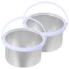 BAZEITFLOW 2pcs Wax Warmer Heater Pot for Hair Removal Depilatory Machine Compact Design for Spa and Home Use Silver view 1