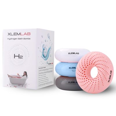 XLEMLAB Hydrogen Bath Bombs for Women  H2 Bath Tablets for Soaking Face, Body, and Foot, Relaxing Spa Skin Glow for Wife Mom and Daughter, 4 Colors