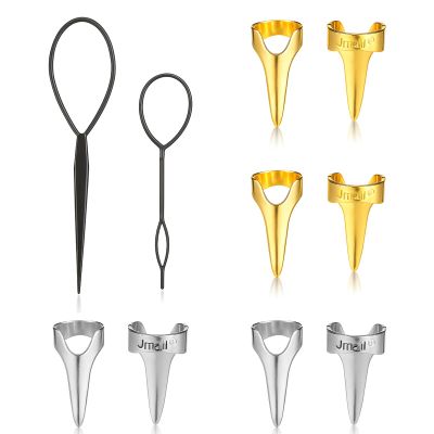 10 PCS Hair Parting Ring Stitch Braid Tool Finger Metal Retro Hair Extensions Braid Aid for Braiding Extension Curling Halloween Cosplay(Gold, Silver)