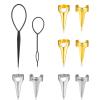 10 PCS Hair Parting Ring Stitch Braid Tool Finger Metal Retro Hair Extensions Braid Aid for Braiding Extension Curling Halloween Cosplay(Gold, Silver) view 1