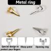10 PCS Hair Parting Ring Stitch Braid Tool Finger Metal Retro Hair Extensions Braid Aid for Braiding Extension Curling Halloween Cosplay(Gold, Silver) view 3