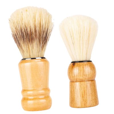 BESTYASH 2pcs Wooden Handle Shaving Brush Set Boar Bristles for Men for Shaving Cream and Beard Grooming Father's Day
