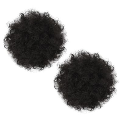 DECORNIJIA 2pcs Afro Puff Hair Extensions Curly Bun Hairpieces for Women High Temperature Drawstring Chignon for Daily Wear Cosplay and Theme Parties