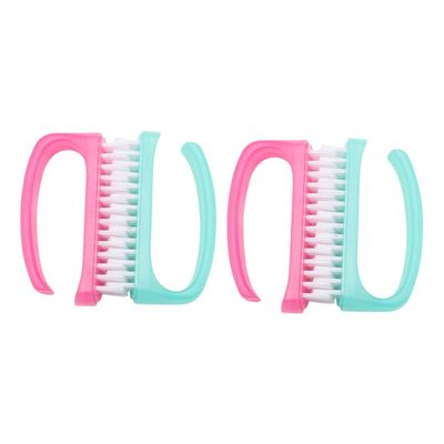 DECORNIJIA 4pcs Nail Brushes for Cleaning Nails Manicure Fingernail Brushes Comfortable Grip Lightweight Design and Wear- Bristles for Art and Salon Use Random Color