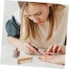 VALICLUD Natural Bristle Double Sided Nail Brush for Pedicure Wooden Handle Exfoliating Brush Nail Care view 4