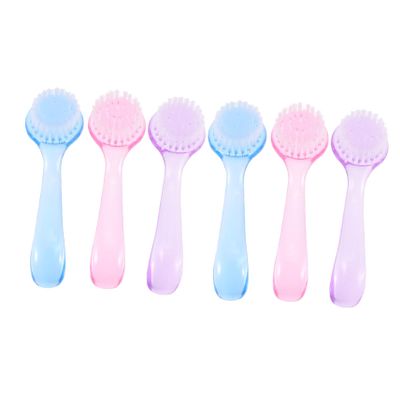Beaupretty 6pcs Facial Cleansing Brush Soft Exfoliator Nail Cleaning Brush Handle for Deep Cleansing Makeup Removal and Facial Skin Care for Home and Salon Use