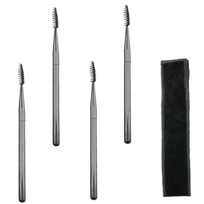 Beavorty Professional Eyelash Brush Set 4pcs Long Handle Eyelash Comb and Brow Lift Applicator Spiral Makeup Brushes for Eyebrow Grooming and