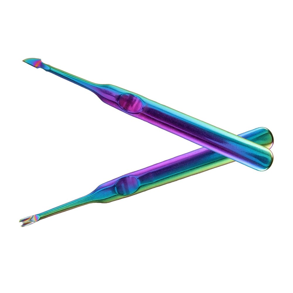 Beavorty Stainless Steel Cuticle Pusher and Trimmer Set 2-Piece Mini Nail Care Tools for Manicure and Pedicure High Precision Cuticle Remover Dual-Sided Design for Easy Cleaning
