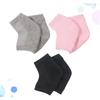 BESTYASH 3 Pairs Moisturizing Gel Heel Socks for Men and Women Breathable Ankle Socks Anti-Dry Cracked Heel Protection Black Grey Pink view 2