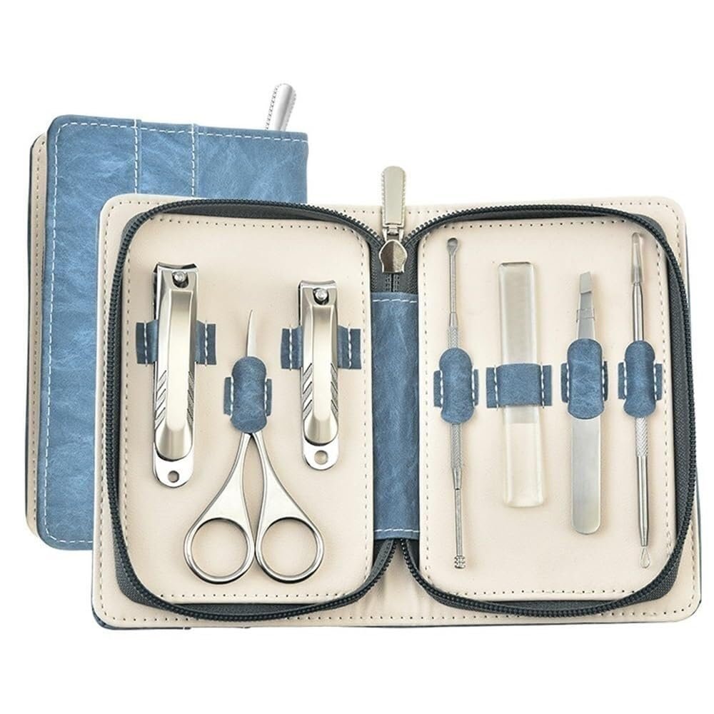 Mens Manicure Set Mens Grooming Kit Nail Care Kit 7-Piece Stainless Steel Nail Clippers for Nail Enhancement Tools and Manicures