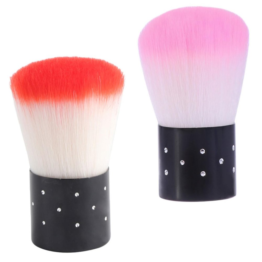 BIUDECO 2PCS Soft Nail Dust Brush Set for Cleaning and Manicure Portable Nail Powder Cleaning Brushes for Women and Grooming