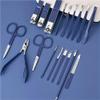 18 Pieces Stainless Steel Manicure Kit Manicure Set Nail Clippers Pedicure Kit Stainless Steel Manicure Kit Professional Grooming Kits Nail Care Tools with(Azul) view 3