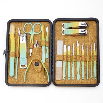 18 Pieces Stainless Steel Manicure Kit Stainless Steel Professional Grooming Kits Nail Clippers and Beauty Tool Portable Set for Home,