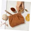 6 Pcs Corduroy Makeup Bag Soft Sturdy Cosmetic Pouches Elastic Storage for Lipstick Jewelry Accessories Minimalist Design Light view 3