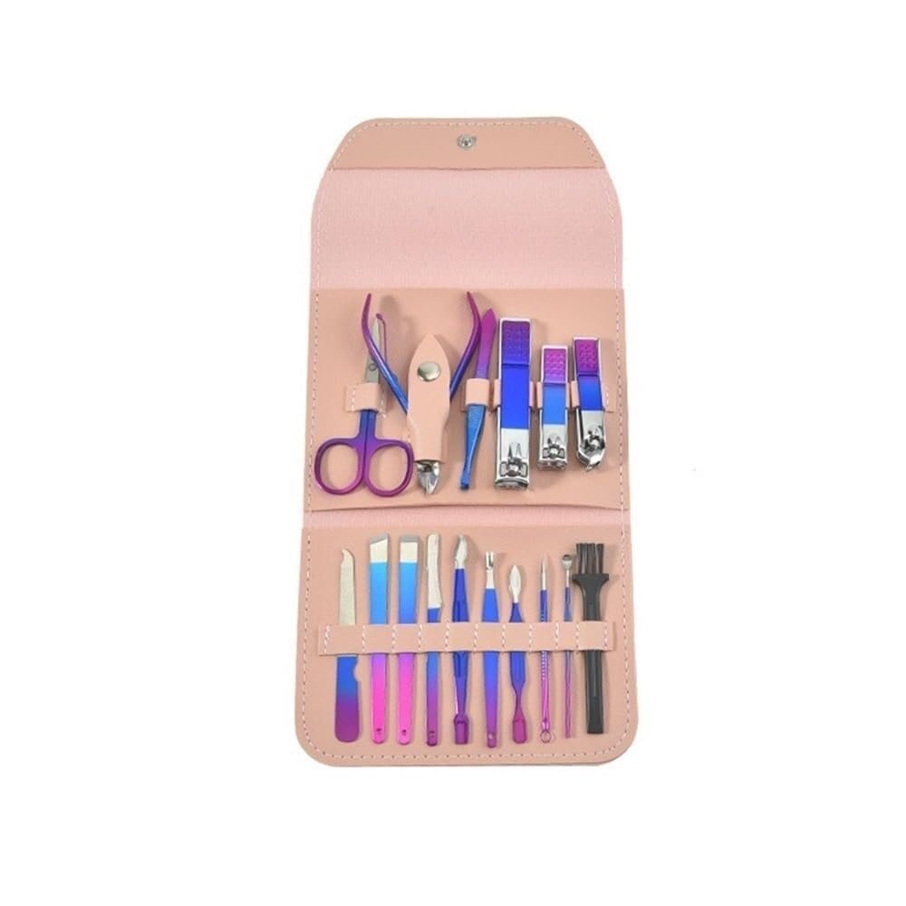 16 Professional Manicure Kit Pedicure Kit, Manicure Set Personal Care Mens Grooming Kit, Nail Clippers for Men and Beauty Tool Portable Set,