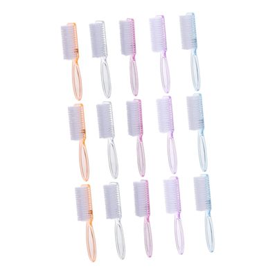 DECORNIJIA 15pcs Long Handle Nail Brush for Cleaning Fingernails and Toenails Includes Brushes Pink White and Orange for Easy Nail Care