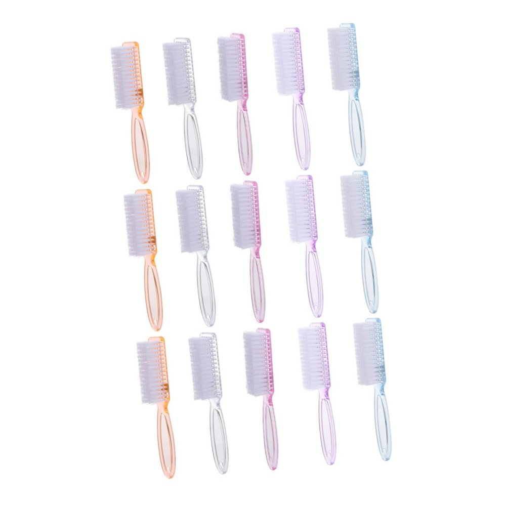 DECORNIJIA 15pcs Long Handle Nail Brush for Cleaning Fingernails and Toenails Includes Brushes Pink White and Orange for Easy Nail Care
