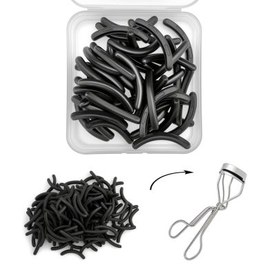 100Pack Compatible with Tweezerman Eyelash Curler Refills,Silicone Rubber Eyelash Curler Pads Compatible with Tweezerman Eye Lash,Black.