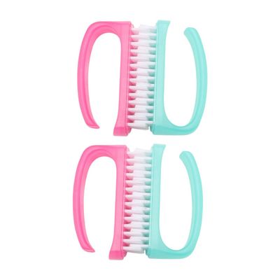 Beavorty 4Pcs Nail Brush Set Sturdy Handle Nail Dust Cleaning Scrubber for Manicure and Pedicure and Professional Use Random Color