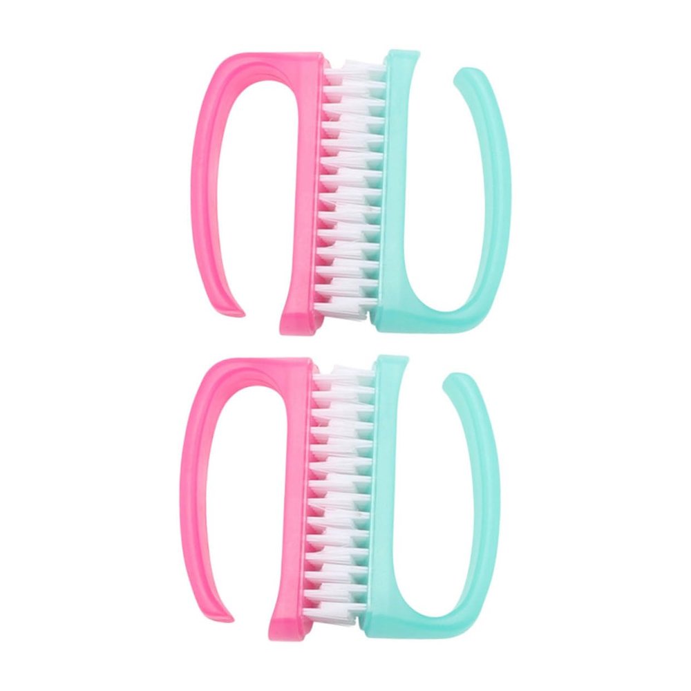 Beavorty 4Pcs Nail Brush Set Sturdy Handle Nail Dust Cleaning Scrubber for Manicure and Pedicure and Professional Use Random Color