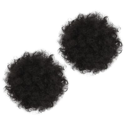 Beavorty 2pcs Afro Puff Synthetic Hair Bun Extensions Curly Drawstring Updo Hairpiece for Women Natural Looking High Temperature Chignon Hair Accessories
