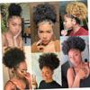 Beavorty 2pcs Afro Puff Synthetic Hair Bun Extensions Curly Drawstring Updo Hairpiece for Women Natural Looking High Temperature Chignon Hair Accessories view 2