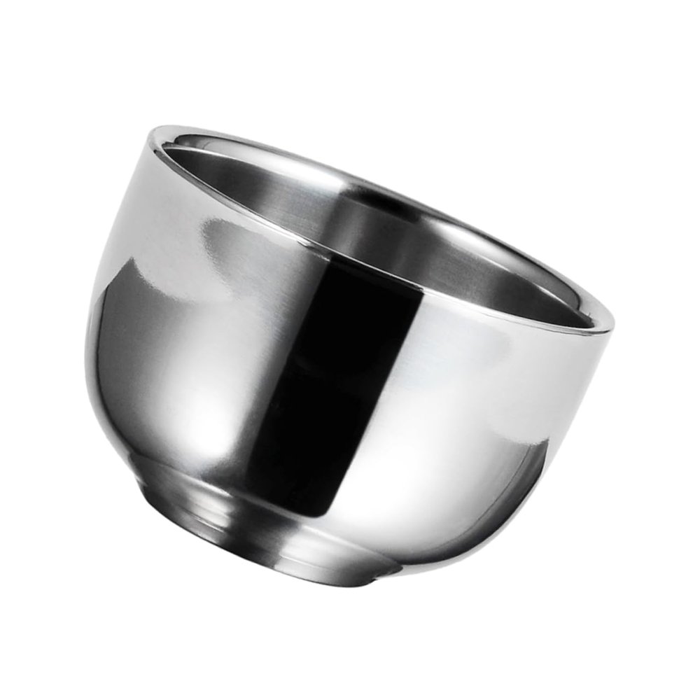 ELAYARD 1PC Stainless Steel Shaving Bowl for Men Durable Household Beard Bubble Bowl Compact Design for Travel Shaving Soap for Home and Barbershop Use