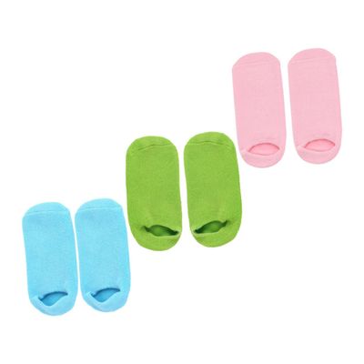 Happyyami 3Pairs Moisturizing Foot Care Socks Non Slip Spa Socks for Salon Home Use Foot Hydrating Essential Oil Treatment Soft and Comfortable for Dry Skin Repair