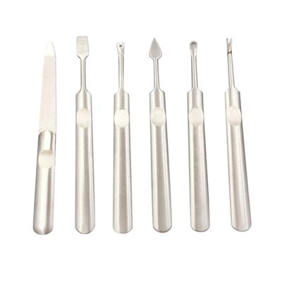 OFFIGAM 1 Set Nail Art Tool Stainless Steel Nail File Earpicks Cuticle Forks for Dead Skin Removal Professional Manicure Kit for Personal and Salon Use Silver