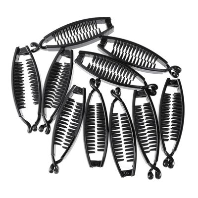 10pcs Black Banana Hair Clips for Long Curly Hair Firm Grip