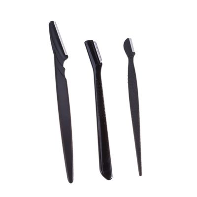 BESTYASH 3pcs Portable Eyebrow Razor Kit Set Plastic Handle and Cover for Women Girls
