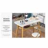 Lyzxuhlr Stylish Functional Table, Marble Tabletop Metal Bracket, Modern Professional Beauty Salon Spa Nail Desk Workstation(80cm) view 3