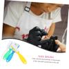 Beaupretty 4pcs Nail Brush Handle Plastic Cleaning Brushes for Nail Makeup for Manicure and Pedicure Random Pattern Design view 3