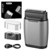 2 in 1 Rechargeable Dual-Blade Electric Foil Shavers for Men,Mini Electric Razor for Face with IPX6 Waterproof Wet/Dry,LED Display Foil Shaver for Men with 2 Gears Adjustable Face Shaver (Grey) view 1