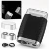 2 in 1 Rechargeable Dual-Blade Electric Foil Shavers for Men,Mini Electric Razor for Face with IPX6 Waterproof Wet/Dry,LED Display Foil Shaver for Men with 2 Gears Adjustable Face Shaver (Black) view 1