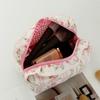 SoGhhd Mini Quilted Makeup Bag Pouch Travel Cute Floral Small Cosmetic Bags for Women Girls Cotton Preppy Toiletry Skincare Essentials Organizer Case Purse (Floral) view 2