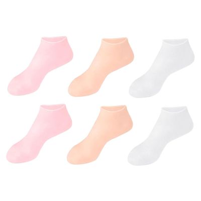 FONDOTIN 1pair Silicone Moisturizing Socks for Women Flexible Gel Foot Covers for Dry Cracked Feet for Soft Smooth