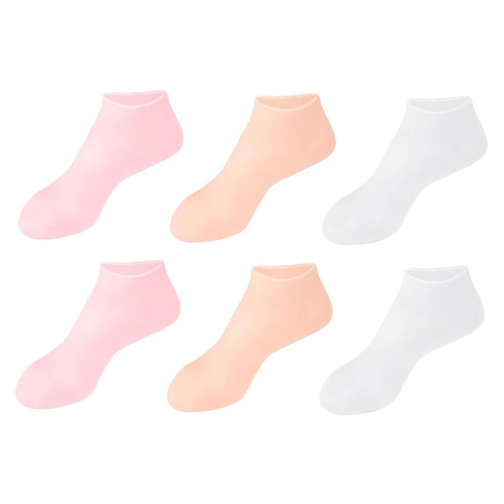 FONDOTIN 1pair Silicone Moisturizing Socks for Women Flexible Gel Foot Covers for Dry Cracked Feet for Soft Smooth