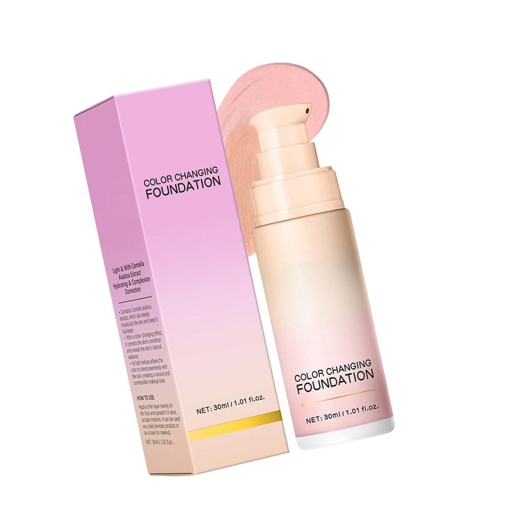 30ml Colour Changing Liquid Foundationed Hides Wrinkles & Lines Covers Cream Makeup Base Concealer For All Skin Tone