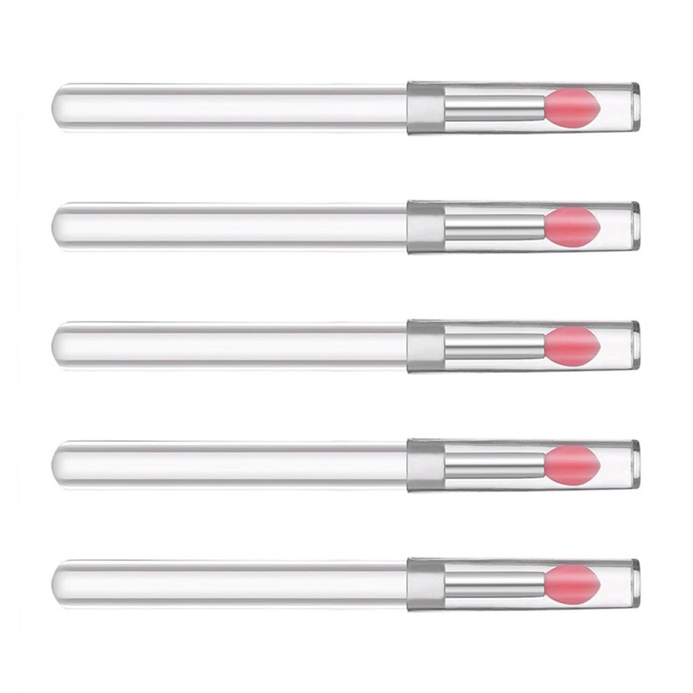 5pc Ergonomic Handle Silicone Lip Brush Lip Balm Applicators Lipsticks For Daily Makeup And On Travel Touches Up