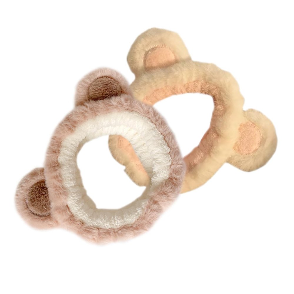 2pcs Shower Headband for Women Reusable Headdress Hair Hoop Soft and Durable Hair Band for Spa Face Washing and Daily Use Creative Cartoon Design