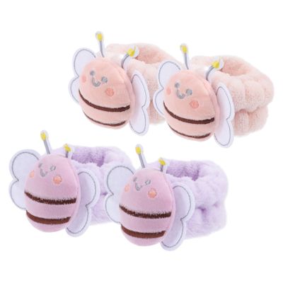 EPIGEIST 2pairs Flannel Face Wash Wristband Spa Towel Headband for Women Hair Tie Arm Band