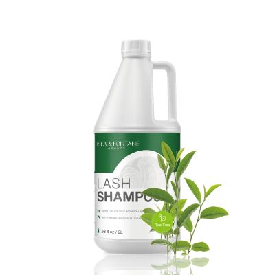 ISLA & FONTANE Lash Shampoo Bulk Multi-Scent Series 68 fl oz / 2L | Gentle Eyelash Cleanser for Lash Extensions | Non-Irritating | Professional Lash Bath Foam For Salon And Home Use (Tea Tree)