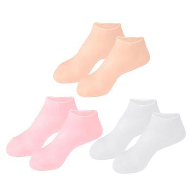ADOCARN 1 Pair Moisturizing Silicone Foot Covers for Dry Cracked Feet Heel Socks for Spa Care Elastic Fit for Skin Tone for Repairing Skin